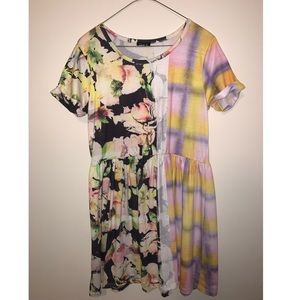 Split Center Short Sleeved Skater Dress